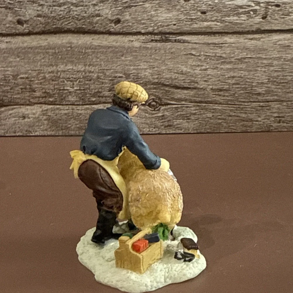 Holiday Time O'Well Village Collectibles Accessory - Man Sheering Sheep